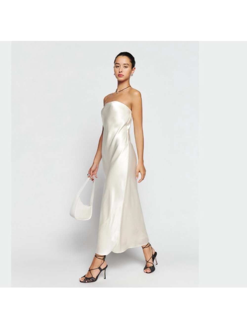 Reformation Joana Silk Dress - Fior Di latte - Picture 2 of 6